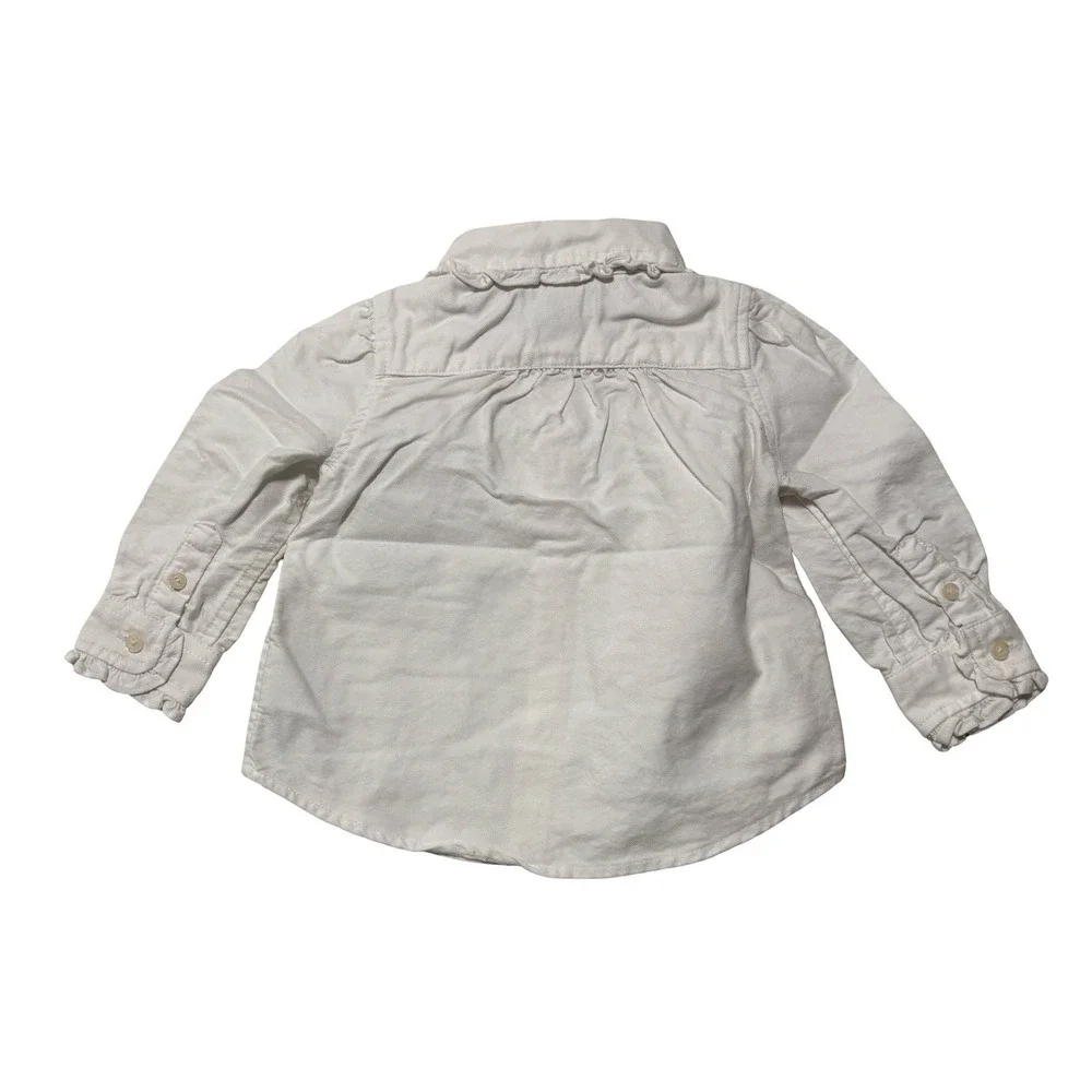 Ralph Lauren Toddler Button Down Shirt White Size 9M - 10 x 11